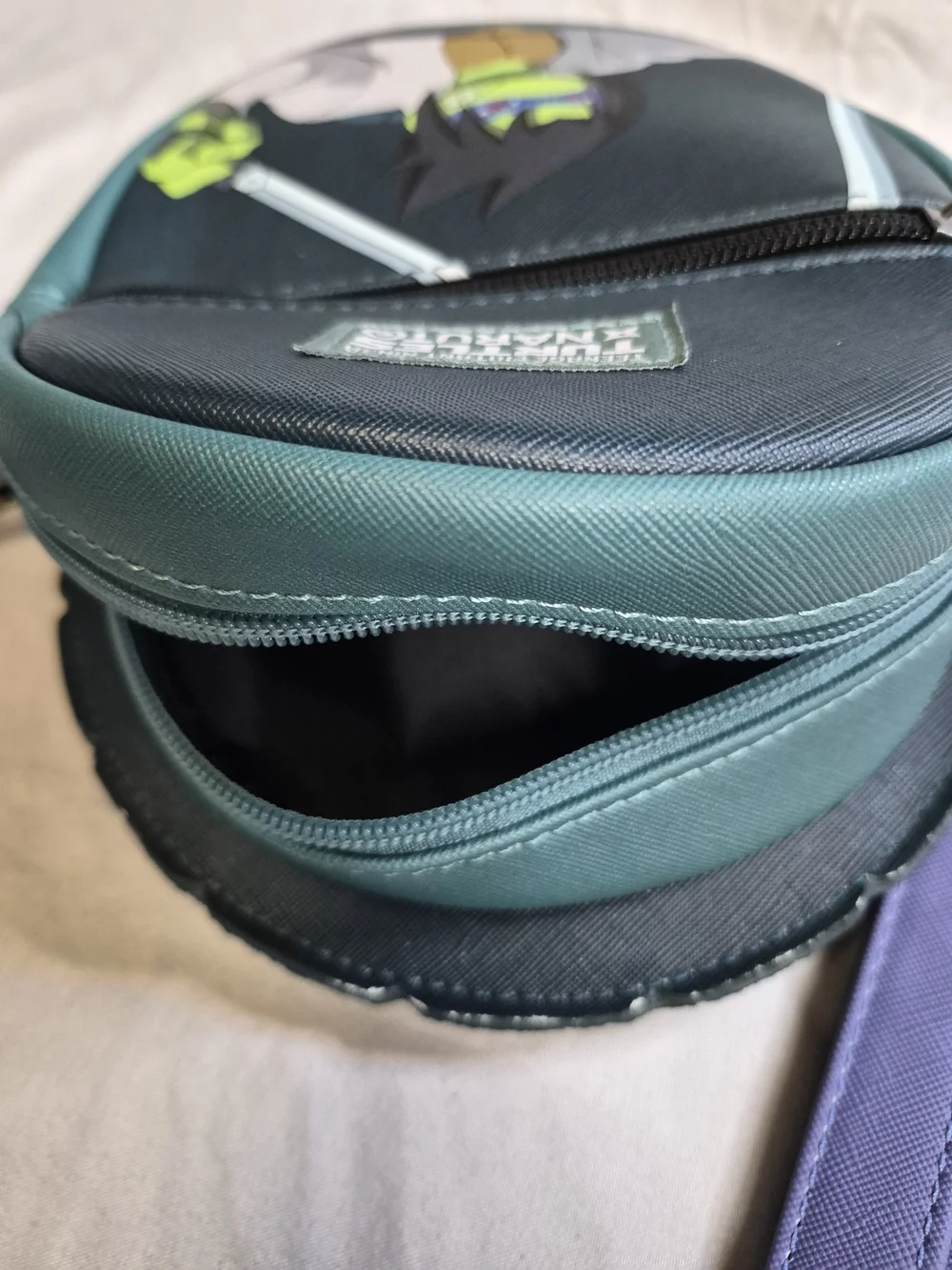 Teenage Mutant Ninja Turtles X Naruto Round Crossbody Bag - Teal & Purple